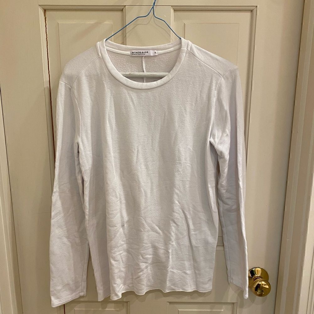 Stateside long sleeve white tee shirt back knot size small